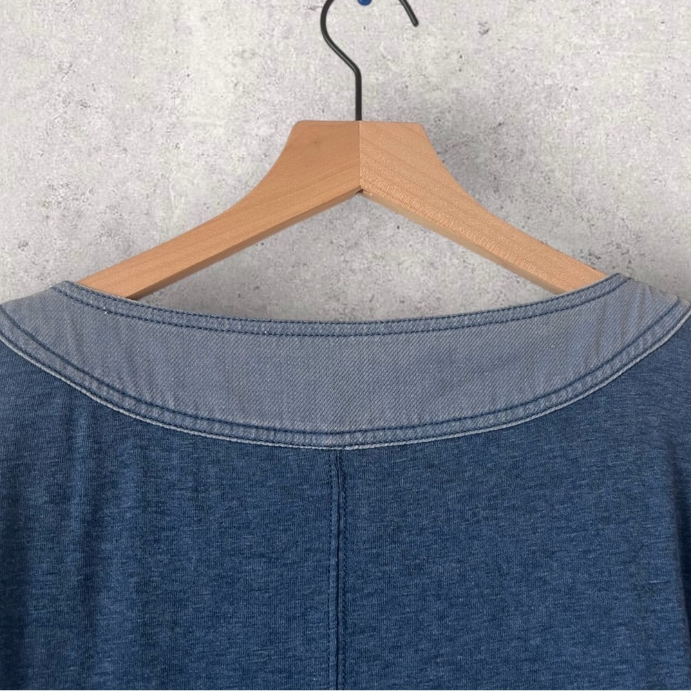 Free People Seeking Hearts Tunic Blue Button Front Long Sleeve Dress Size S - Picture 9 of 11